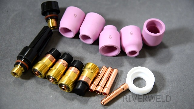 RIVERWELD TIG Stubby Gas Lens Collet Bodies 17GL040 10N22S .040